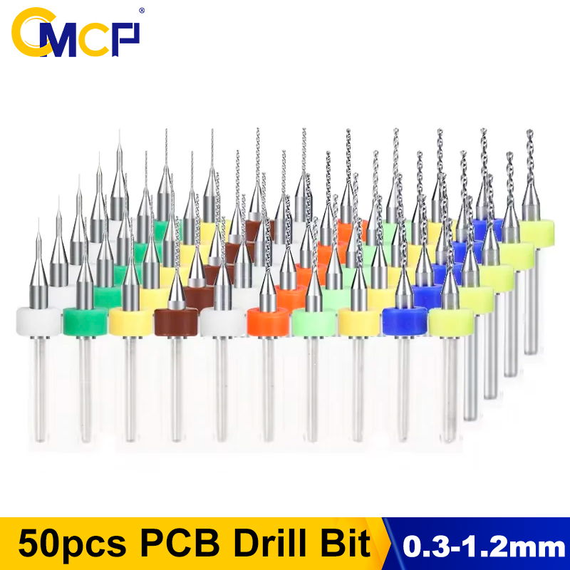 Pcb Micro Carbide Drill Bits 0.3-1.2Mm - مجموعة رؤوس مثقاب CMCP PCB، 20/50