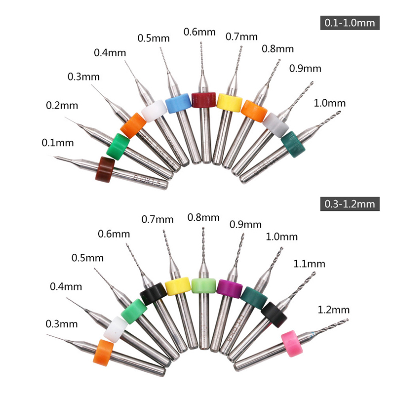Pcb Micro Carbide Drill Bits 0.3-1.2Mm - جديد【10 قطع/مجموعة من أدوات الحفر الدقيقة