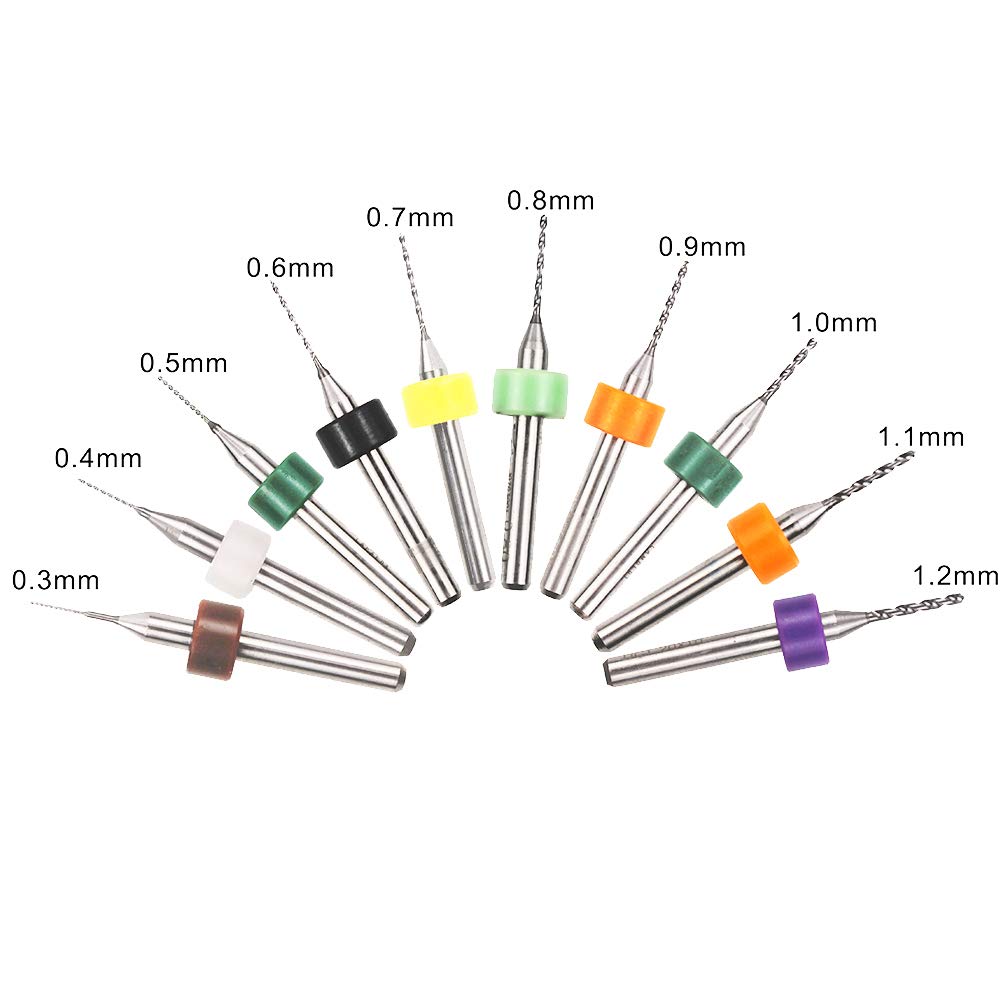 10 قطع من رؤوس الحفر الدقيقة 0 - مراجعة Pcb Micro Carbide Drill Bits 0.3-1.2Mm وسعره