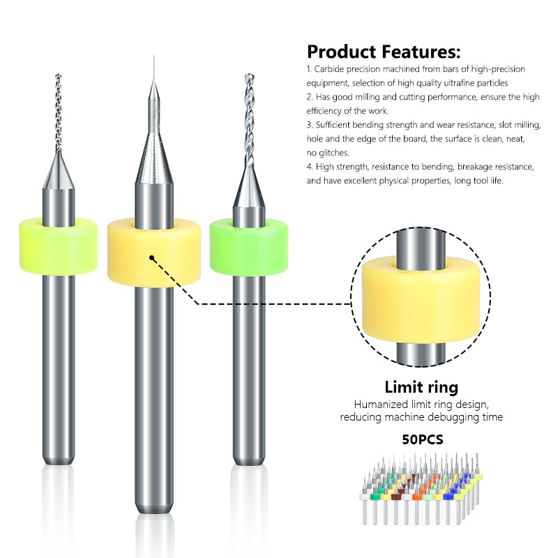 XCAN PCB مثقاب الخشب 50 قطعة 0 - مراجعة Pcb Micro Carbide Drill Bits 0.3-1.2Mm وسعره
