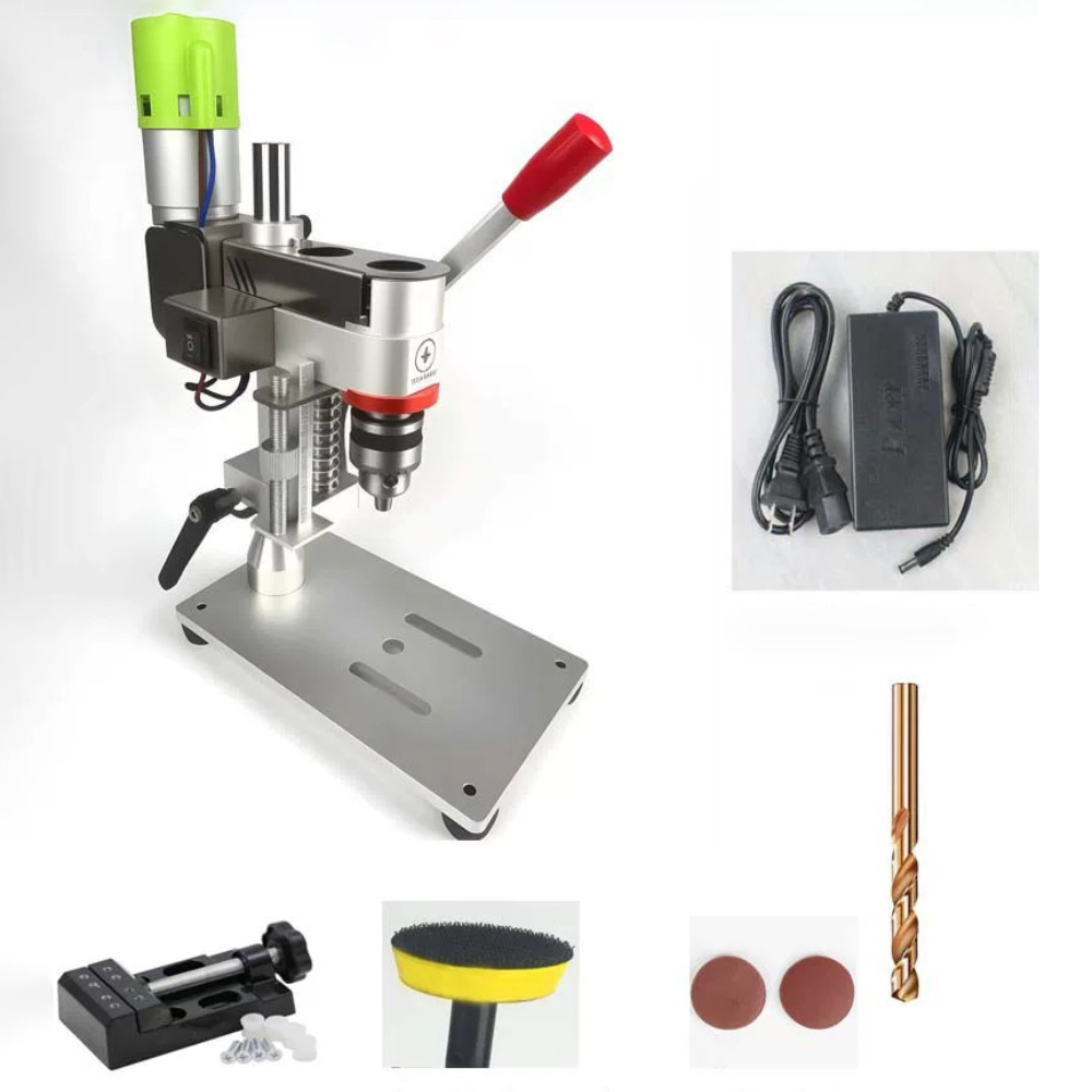 مجموعة مثقاب كهربائي صغير للمن - مراجعة Mini Bench Drill Press Variable Speed وسعره