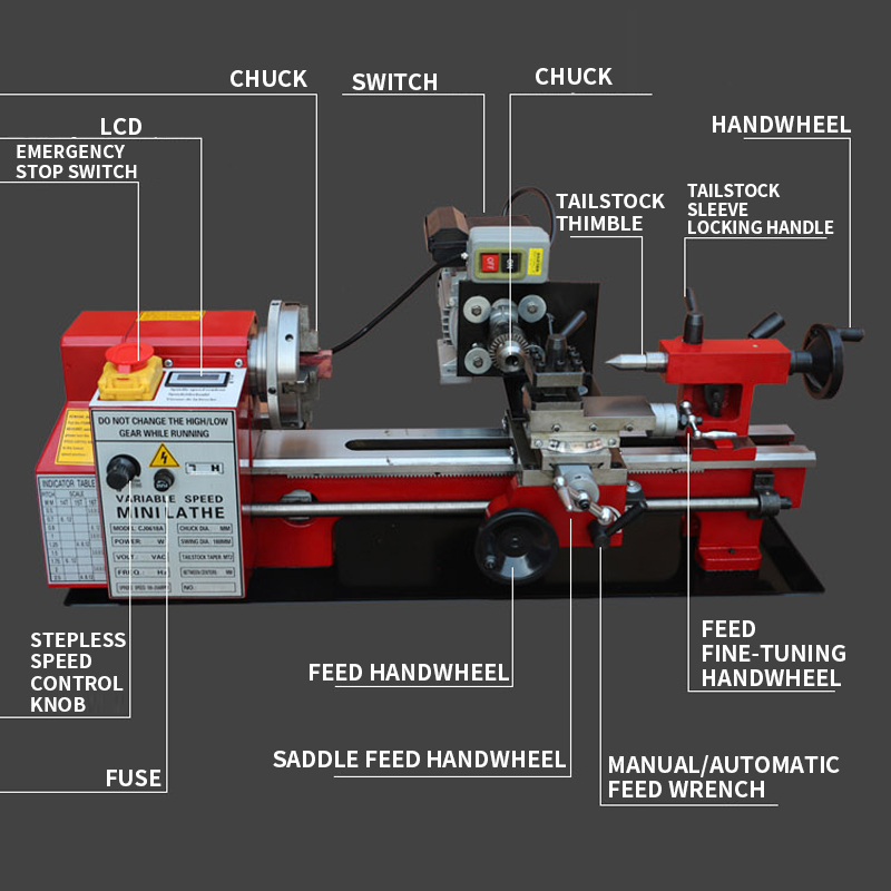 آلة خراطة CNC معدنية متعددة ال - مراجعة Micro Wood Turning Lathe Beads Machine وسعره