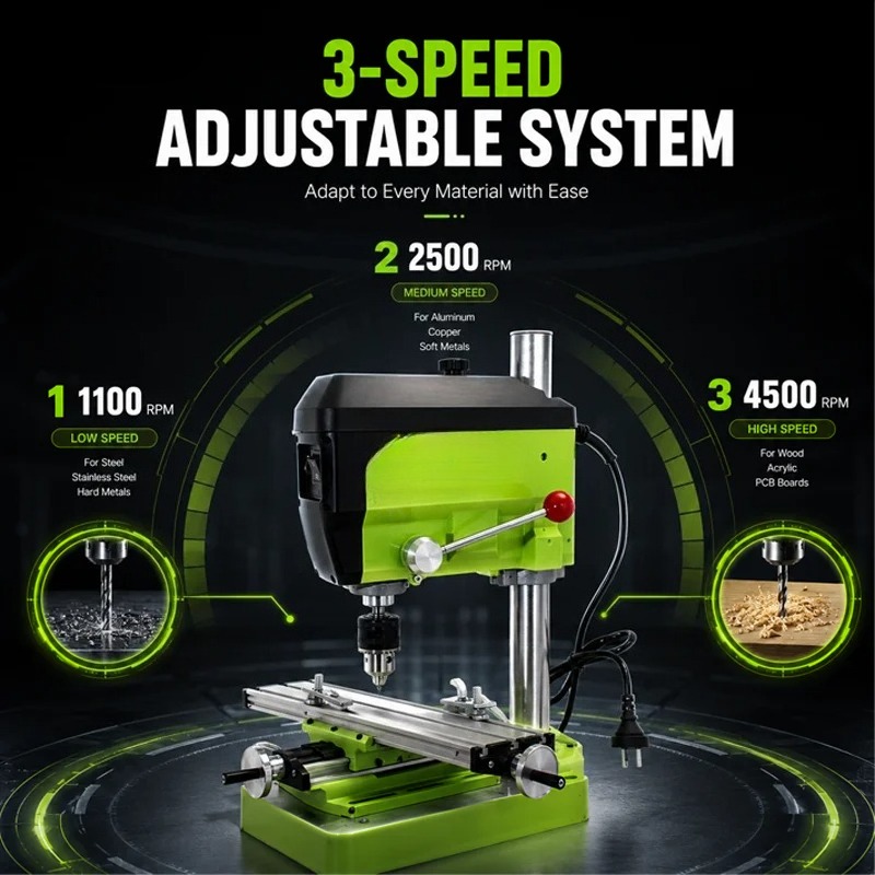 آلة حفر للمجوهرات بقوة 680 واط - مراجعة Mini Milling Machine Table Cross Slide Xy وسعره