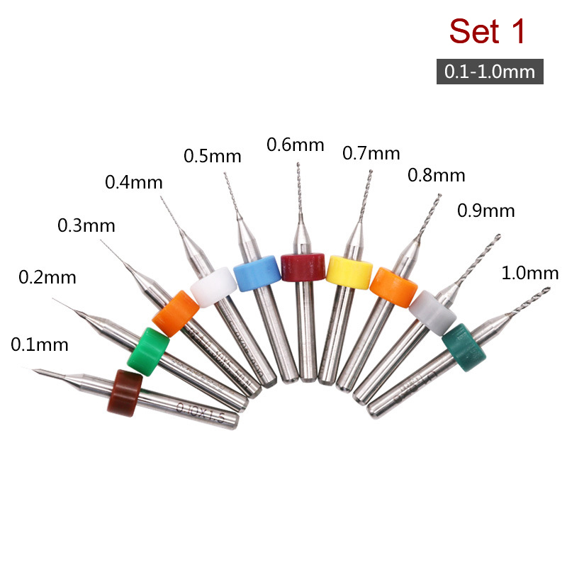 جديد【10 قطع/مجموعة من أدوات ال - مراجعة Pcb Micro Carbide Drill Bits 0.3-1.2Mm وسعره