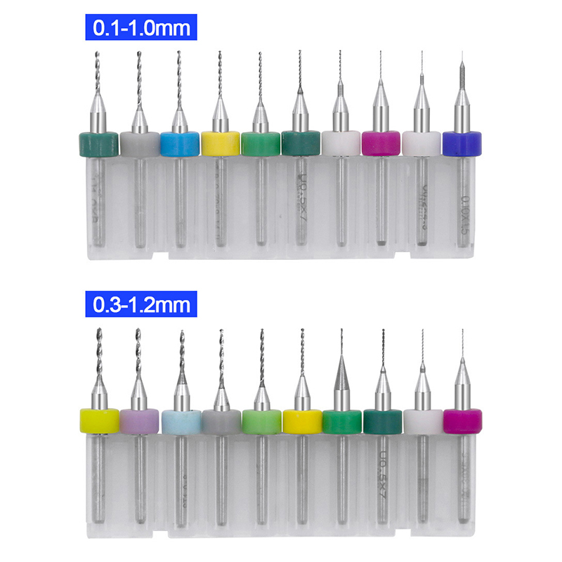 جديد【10 قطع/مجموعة من أدوات ال - مراجعة Pcb Micro Carbide Drill Bits 0.3-1.2Mm وسعره